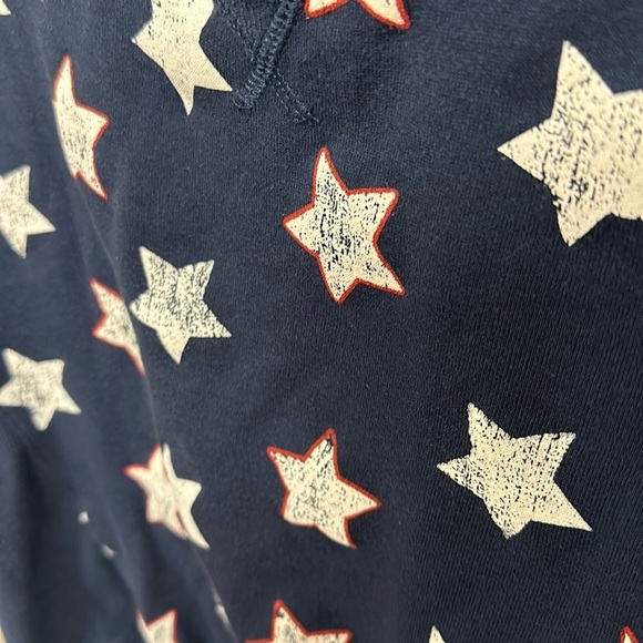 Steve Madden Women's Navy Blue Stars Cotton Sweatshirt Crop Graphic Size M - Picture 6 of 7